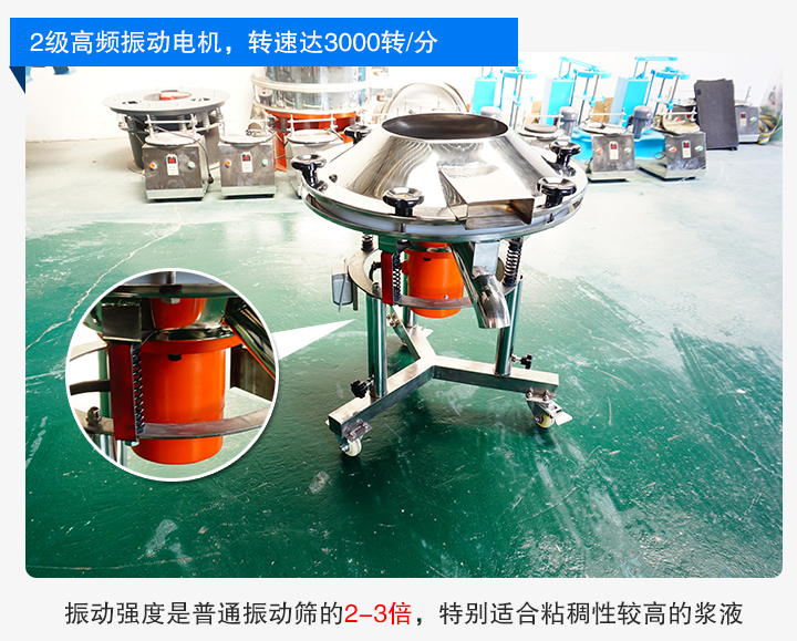 振動頻率為50Hz,振幅不超過2毫米,振動強度至少是別的振動篩的2倍